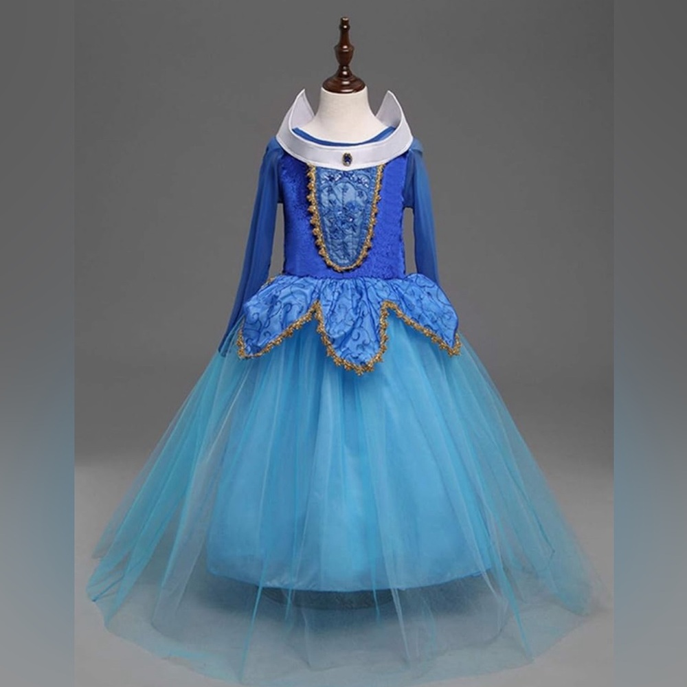 Sleeping Beauty Aurora Blue Princess Dress girls size 4-5